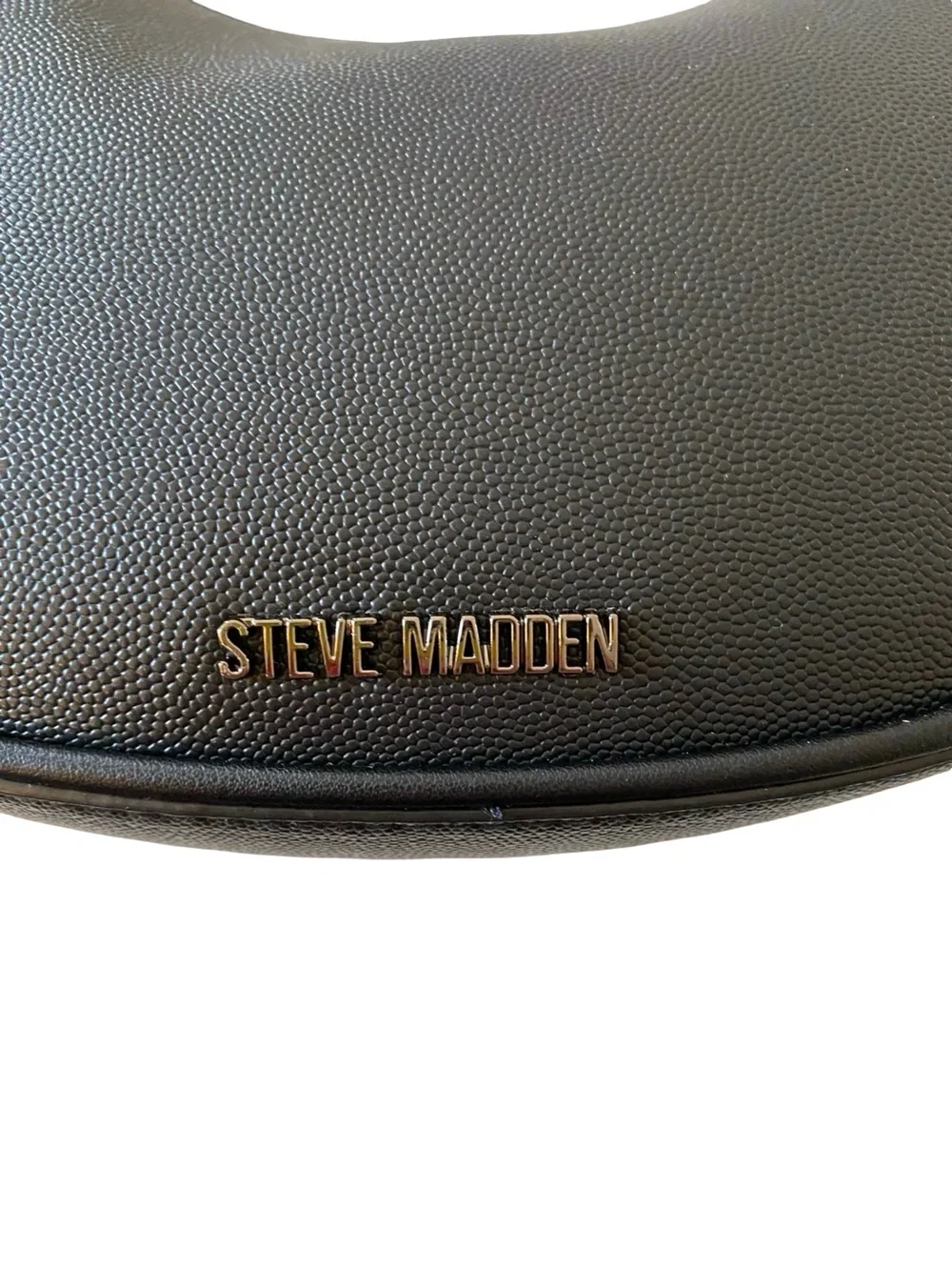Steve Madden Lohan Shoulder Bag New NWT Black Silver Faux Leather Womens Small